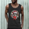 Boston Terrier Christmas Wreath Decoration Xmas Pajamas Men Tank Top, novelty gifts, funny gifts