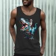 Boston Terrier Riding T-Rex Dinosaur Dog Lover Men Tank Top, novelty gifts, funny gifts