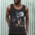 Boston Terrier Selfie Full Moon Flying Witch Halloween Dog Men Tank Top, novelty gifts, funny gifts