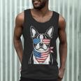 Boston Terrier USA Flag Sunglasses Patriotic 4th Of July Men Tank Top, novelty gifts, funny gifts