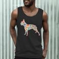 Boston Terrier Watercolor Flowers Men Tank Top, novelty gifts, funny gifts