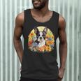 Cute Boston Terrier Spring Flower Garden Colorful Puppy Dog Men Tank Top, novelty gifts, funny gifts