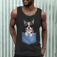Cute Pocket Boston Terrier Lover Dog Mom Men Tank Top, novelty gifts, funny gifts