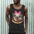 Cute Pug Shirt Donut Girls Dog Men Tank Top, novelty gifts, funny gifts
