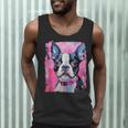 Dog Pink Boston Terrier Men Tank Top, novelty gifts, funny gifts