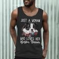 Just a Woman Who Loves Her Boston Terrier Cute Dog Mom Men Tank Top, novelty gifts, funny gifts