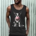 Vintage Boston Terrier Blowing Bubble Gum American Gentleman Men Tank Top, novelty gifts, funny gifts