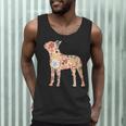 Vintage Floral Boston Terrier For Dog Lover Men Tank Top, novelty gifts, funny gifts