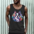Watercolor Floral Boston Terrier Mama Dog Lover Mother's Day Men Tank Top, novelty gifts, funny gifts