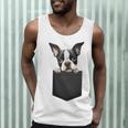 Boston Terrier Dog Puppy Dog In Pocket Cute Pet Lover Men Tank Top, novelty gifts, funny gifts
