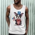 Boston Terrier Puppy Dog Holds His American Flag 4th Of July Men Tank Top, novelty gifts, funny gifts