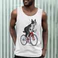 Boston Terrier Riding Bicycle Cute Bostie Biker Raglan Baseball Tee Men Tank Top, novelty gifts, funny gifts