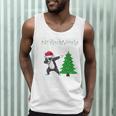 Boston Terrier Santa Hat Dabbing Around The Christmas Tree Men Tank Top, novelty gifts, funny gifts