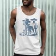 Boston Terrier UFO Cowboy Dog Dog Mom Dog Dad Alien Dog Men Tank Top, novelty gifts, funny gifts