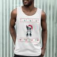 Boston Terrier Wearing Santa Hat Ugly Xmas Dog Lovers Men Tank Top, novelty gifts, funny gifts