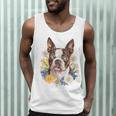 Floral Boston Terrier Men Tank Top, novelty gifts, funny gifts