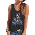 Biker Boston Terrier Dog Riding Motorbike Flowy Tank, trending gift