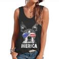 Boston Terrier 4th Of July Merica Men Women USA Flag Vintage Flowy Tank, trending gift