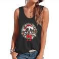 Boston Terrier Christmas Wreath Decoration Xmas Pajamas Flowy Tank, trending gift