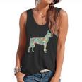 Boston Terrier Flower Silhouette Floral Dog Men Women Girls Kids Flowy Tank, trending gift