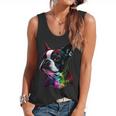 Boston Terrier Lovers Colorful Pop Art Boston Terrier Flowy Tank, trending gift