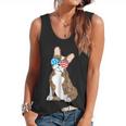 Brindle Boston Terrier Dog Patriotic Shirt USA Flag Flowy Tank, trending gift