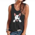 Bull Terrier Pocket Bull Terrier Peeking Out Pocket Flowy Tank, trending gift