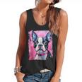 Dog Pink Boston Terrier Flowy Tank, trending gift