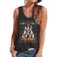 Ugly Sweater Christmas Tree Boston Terrier Dog Xmas Pajama Flowy Tank, trending gift