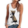 Boston Terrier Lover I Love Mom Tattoo Leopard Flowy Tank, trending gift