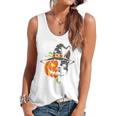 Boston Terrier Pumpkin Jack O Lantern Halloween Flowy Tank, trending gift