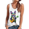 Hawaiian Boston Terrier & Pineapple Ukulele Summer Vacation Flowy Tank, trending gift
