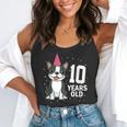 10 Years Old Birthday Boston Terrier Dog Lover 10th Party For Men Women Kids Flowy Tank, funny gift