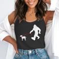 Bigfoot Walking With Bull Terrier Dog Flowy Tank, funny gift