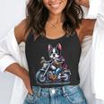 Biker Boston Terrier Dog Riding Motorbike Flowy Tank, funny gift