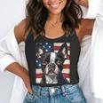 Boston Terrier Dog American Flag 4th Of July Patriotic Puppy Flowy Tank, funny gift