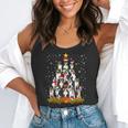 Boston Terrier Dog Christmas Tree Santa Hat Xmas Pajama Men Women Kids Flowy Tank, funny gift