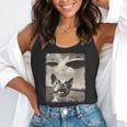 Boston Terrier Dog UFO Alien Extraterrestrial Selfie Flowy Tank, funny gift