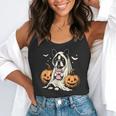 Boston Terrier Ghost Boo Halloween Costume Spooky Season Flowy Tank, funny gift