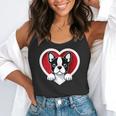 Boston Terrier Heart Cute Puppy Lover Or Dog Owner Flowy Tank, funny gift