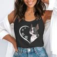 Boston Terrier Shirts For Women Girls Kids Heart Cute Flowy Tank, funny gift