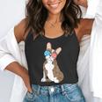 Brindle Boston Terrier Dog Patriotic Shirt USA Flag Flowy Tank, funny gift