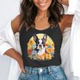 Cute Boston Terrier Spring Flower Garden Colorful Puppy Dog Flowy Tank, funny gift