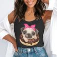 Cute Pug Shirt Donut Girls Dog Flowy Tank, funny gift