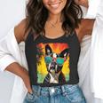 Dog Boston Terrier Hawaiian Flowy Tank, funny gift