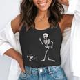 Halloween Boston Terrier And Skeleton Flowy Tank, funny gift