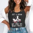 Just a Woman Who Loves Her Boston Terrier Cute Dog Mom Flowy Tank, funny gift