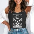 Tarot Card Vintage Crescent Moon Boston Terrier Dog Mom Flowy Tank, funny gift