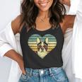 Vintage American Boston Terrier Lovers Valentine's Day Flowy Tank, funny gift