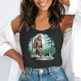 Whimsical Forest Adventures Sasquatch Bigfoot Walking Boston Terrier Dog Lovers Flowy Tank, funny gift
